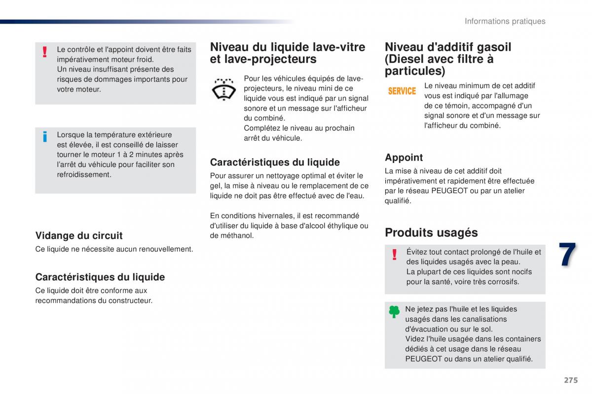 Peugeot Traveller manuel du proprietaire / page 277