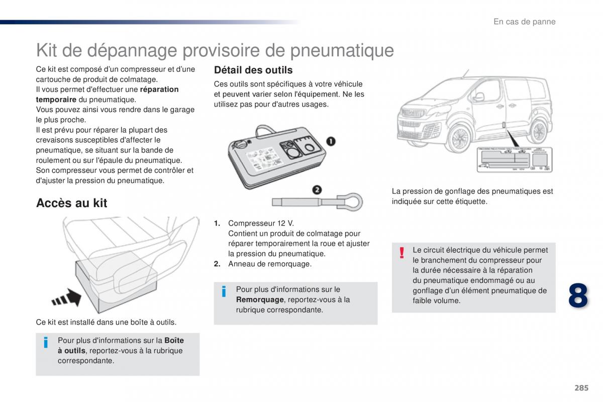 Peugeot Traveller manuel du proprietaire / page 287