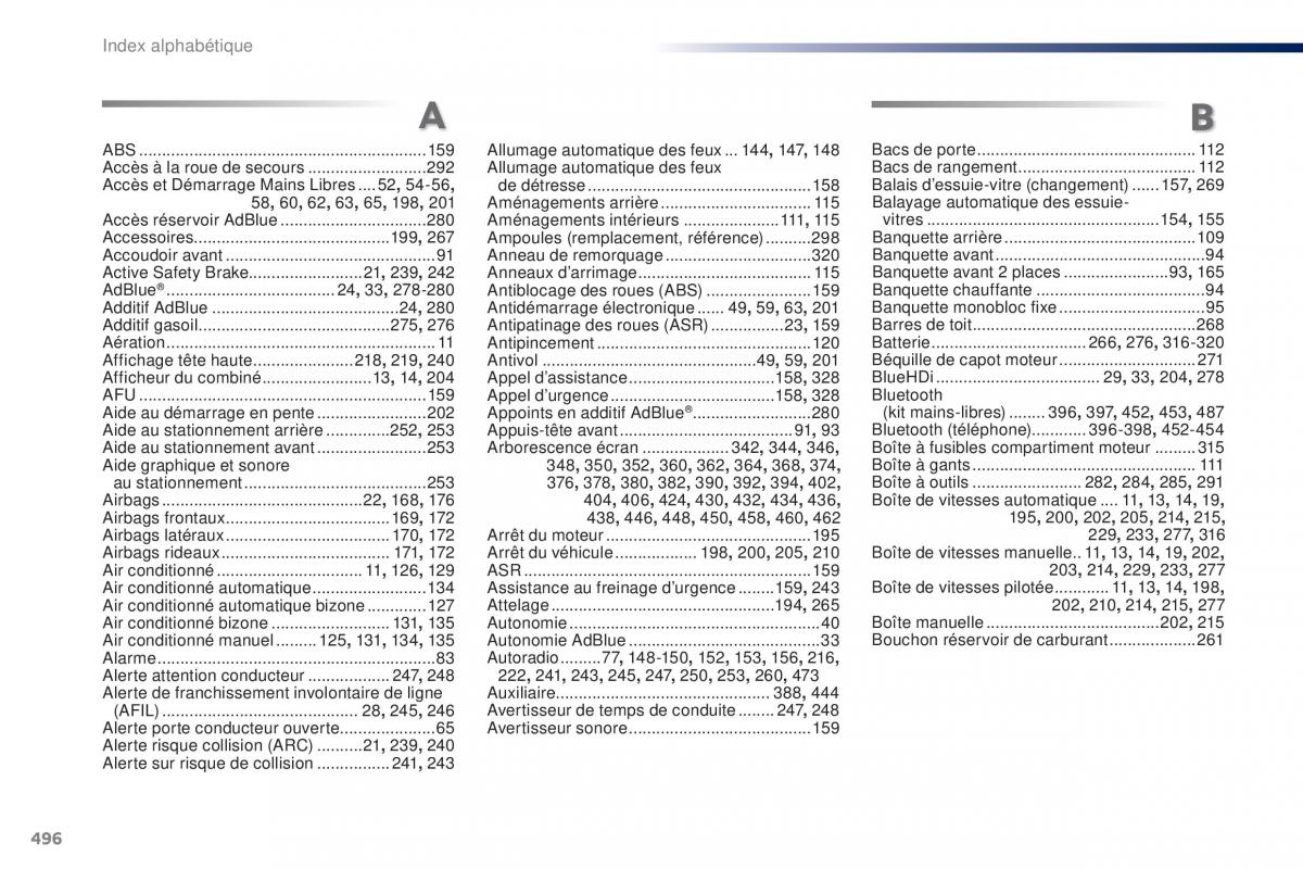 Peugeot Traveller manuel du proprietaire / page 498