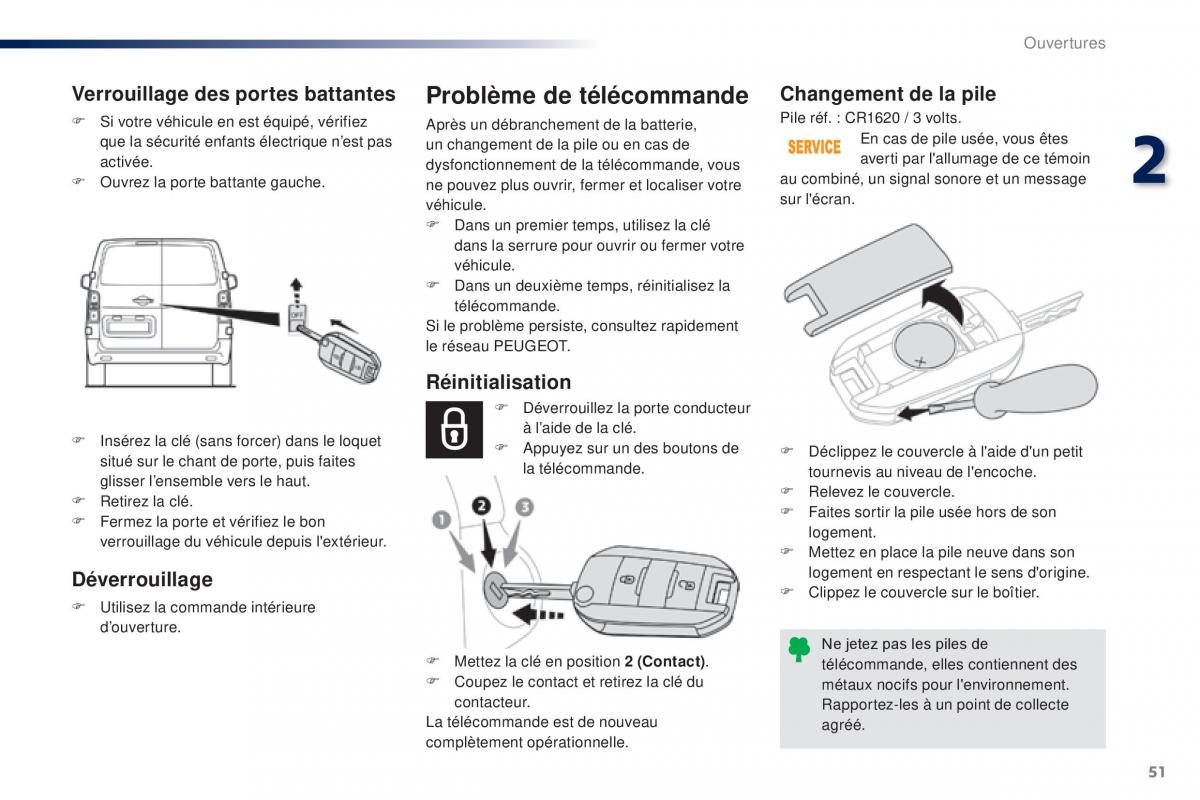 Peugeot Traveller manuel du proprietaire / page 53