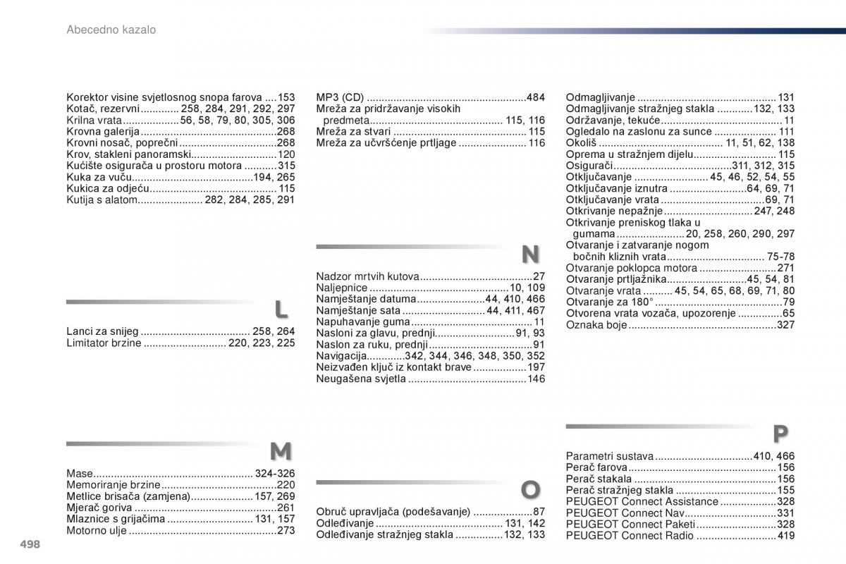 Peugeot Traveller vlasnicko uputstvo / page 500