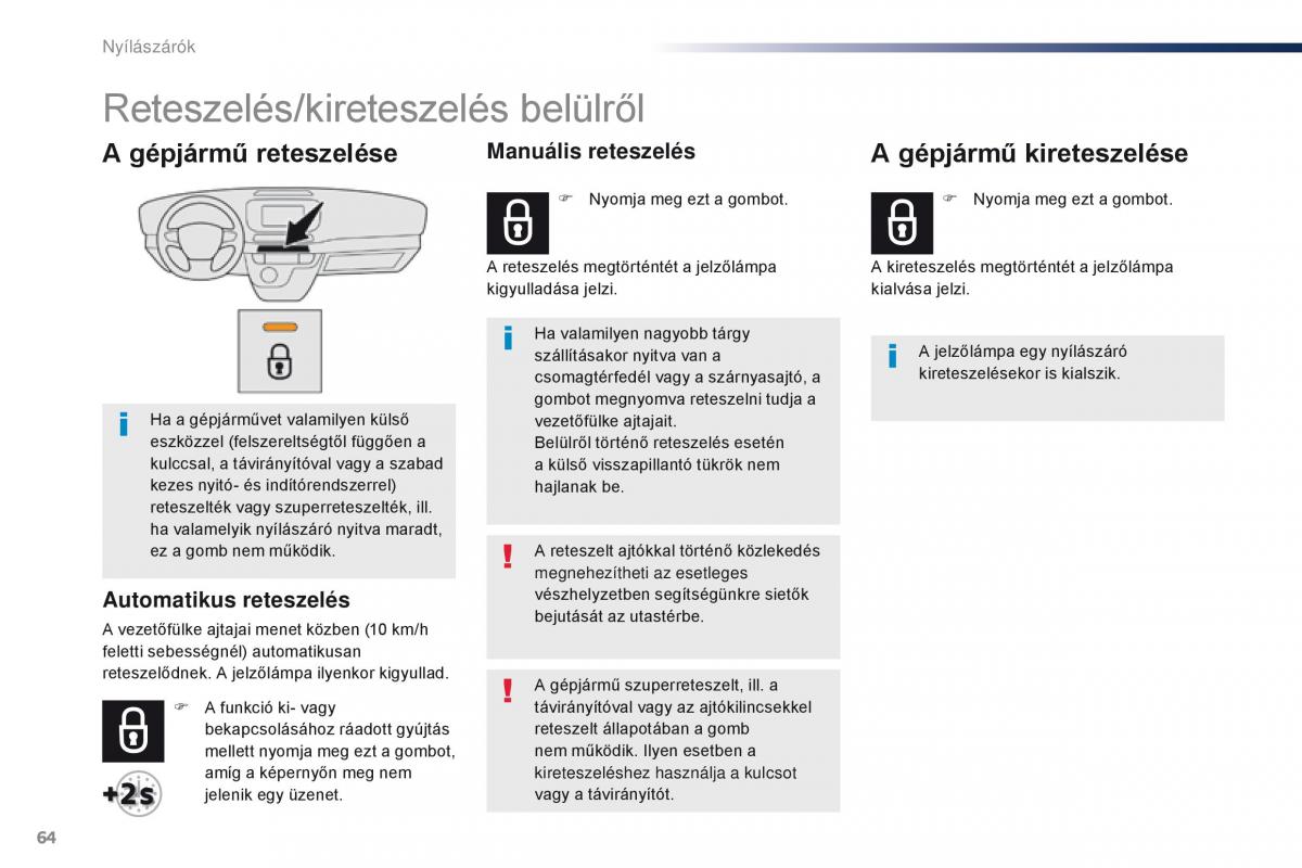 Peugeot Traveller Kezelesi utmutato / page 66