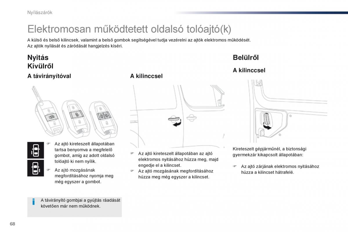 Peugeot Traveller Kezelesi utmutato / page 70