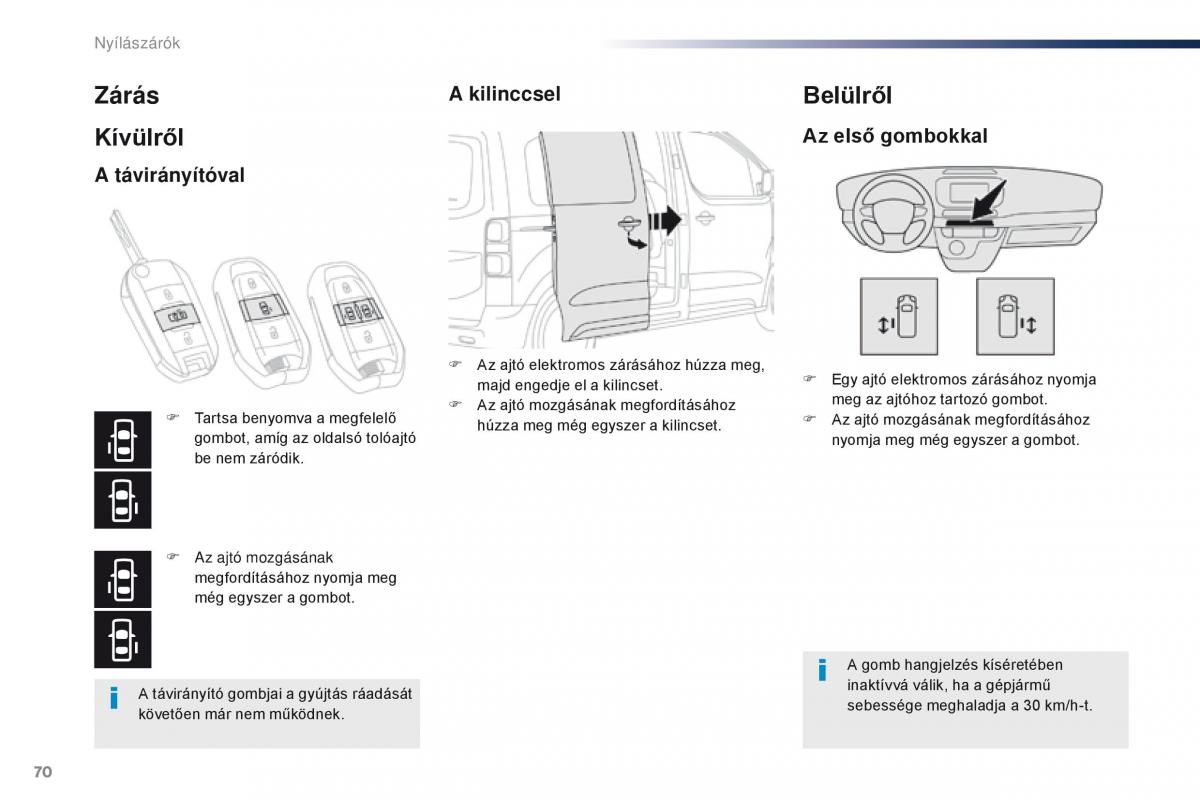 Peugeot Traveller Kezelesi utmutato / page 72