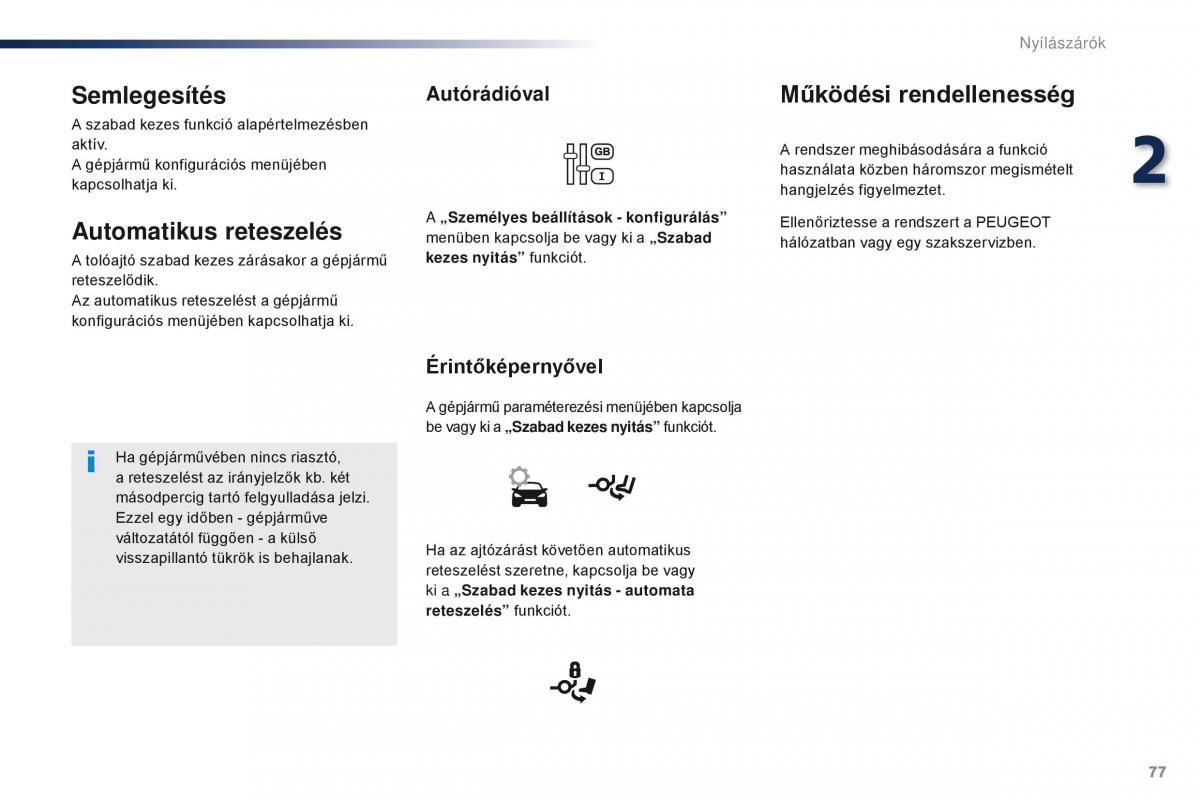 Peugeot Traveller Kezelesi utmutato / page 79