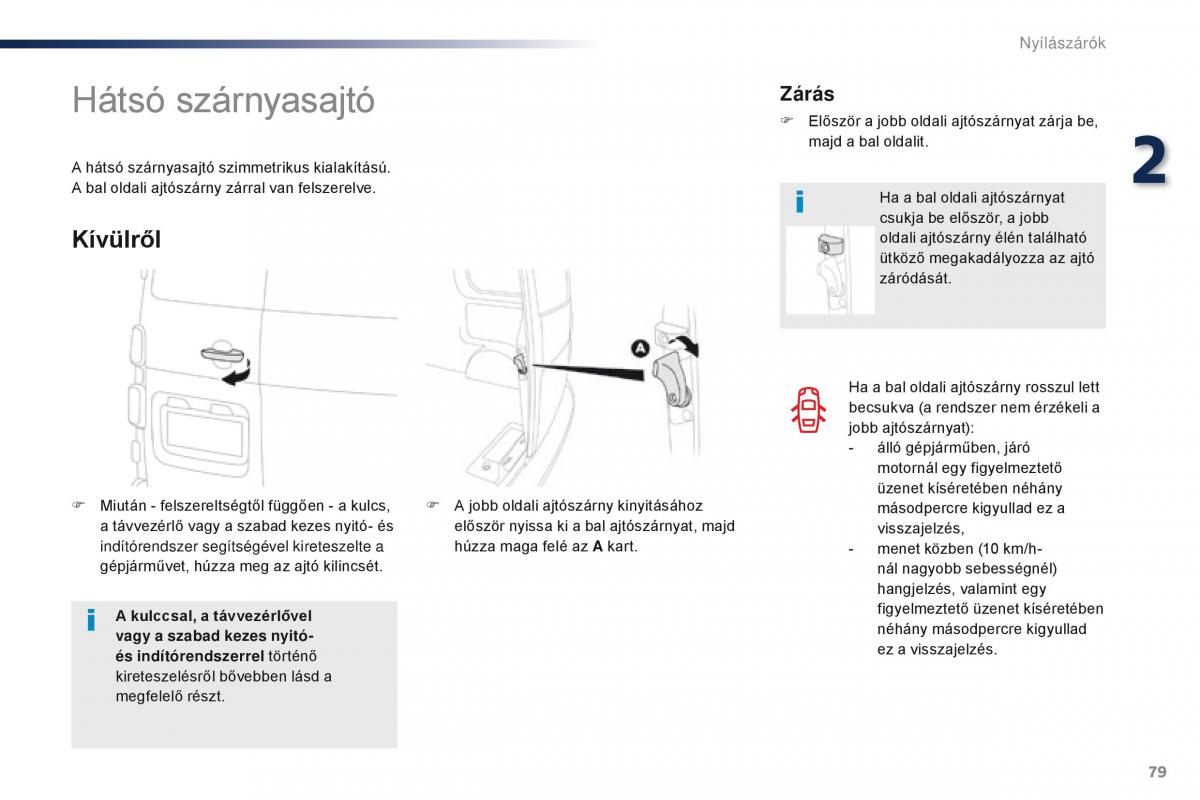 Peugeot Traveller Kezelesi utmutato / page 81