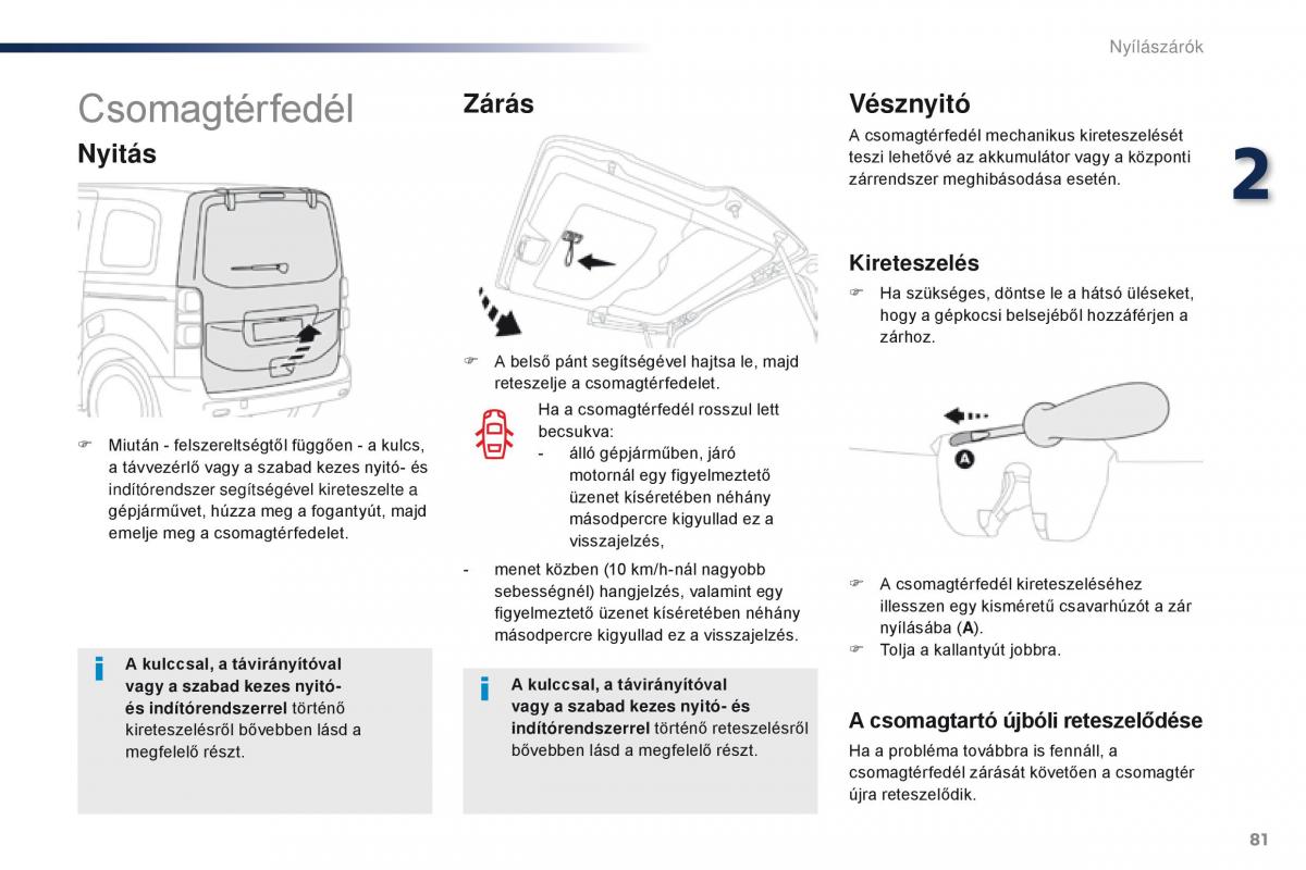 Peugeot Traveller Kezelesi utmutato / page 83