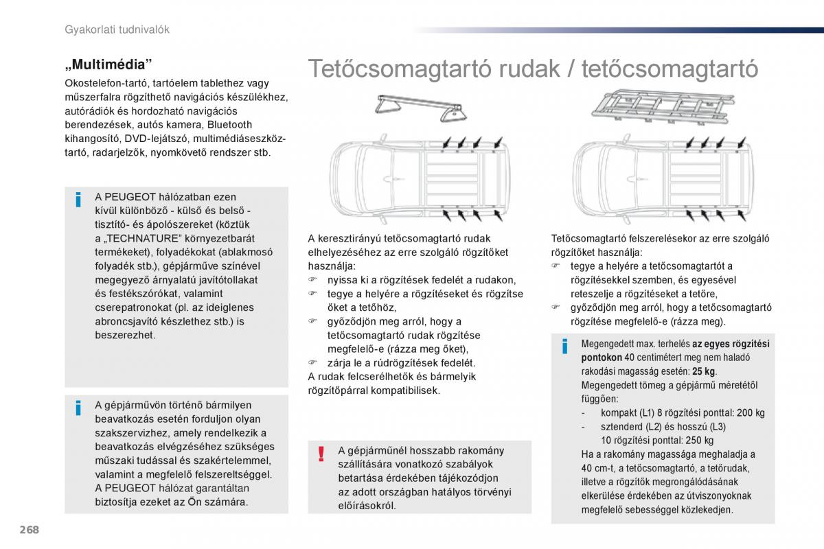 Peugeot Traveller Kezelesi utmutato / page 270