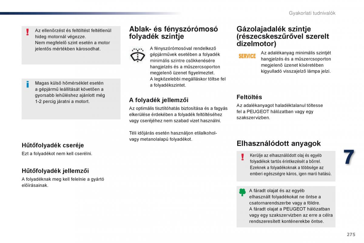 Peugeot Traveller Kezelesi utmutato / page 277