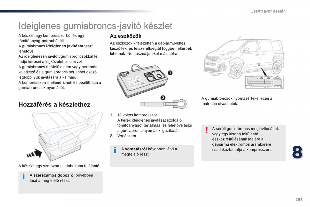 Peugeot Traveller Kezelesi utmutato / page 287