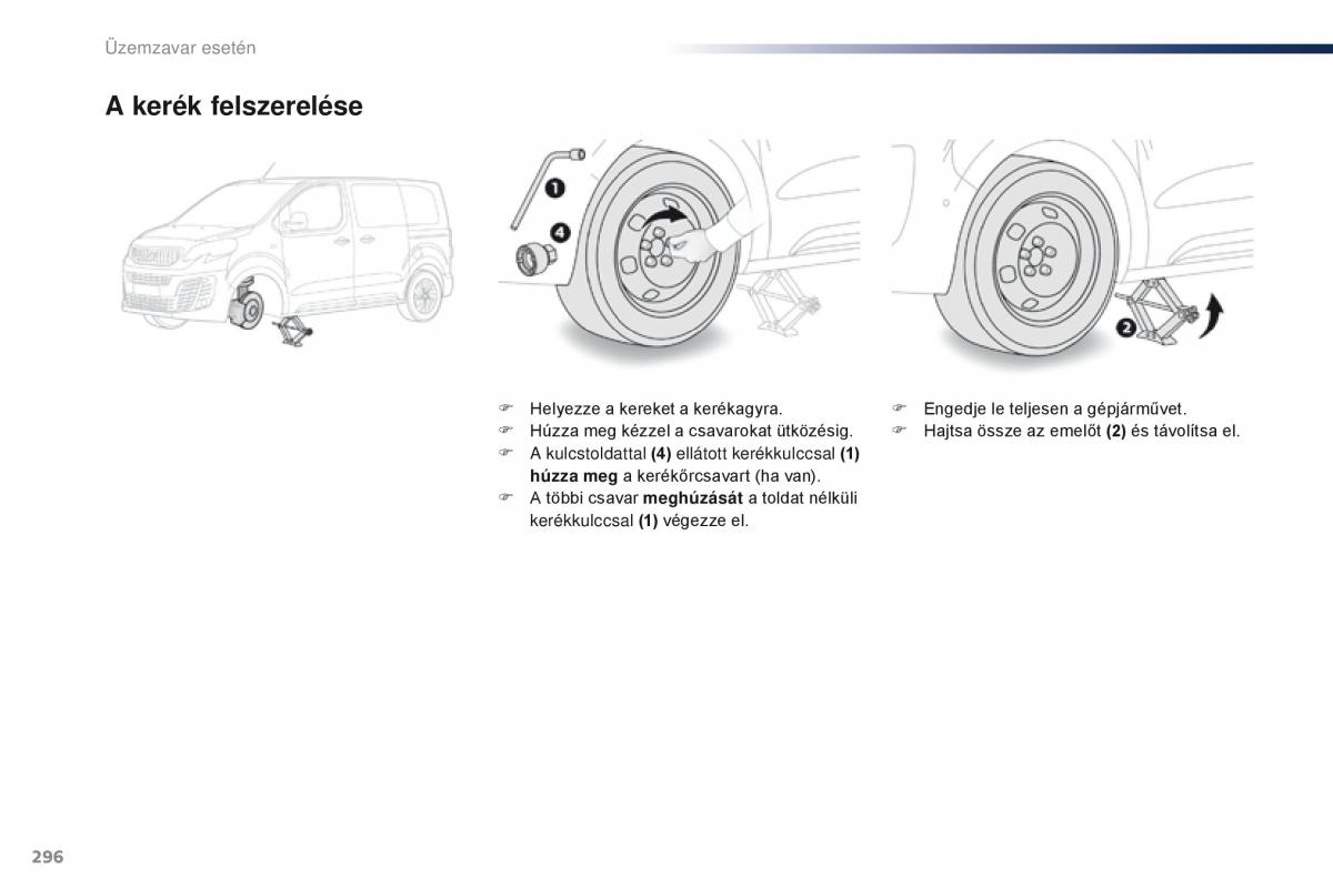 Peugeot Traveller Kezelesi utmutato / page 298