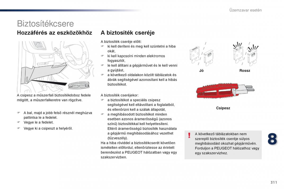 Peugeot Traveller Kezelesi utmutato / page 313