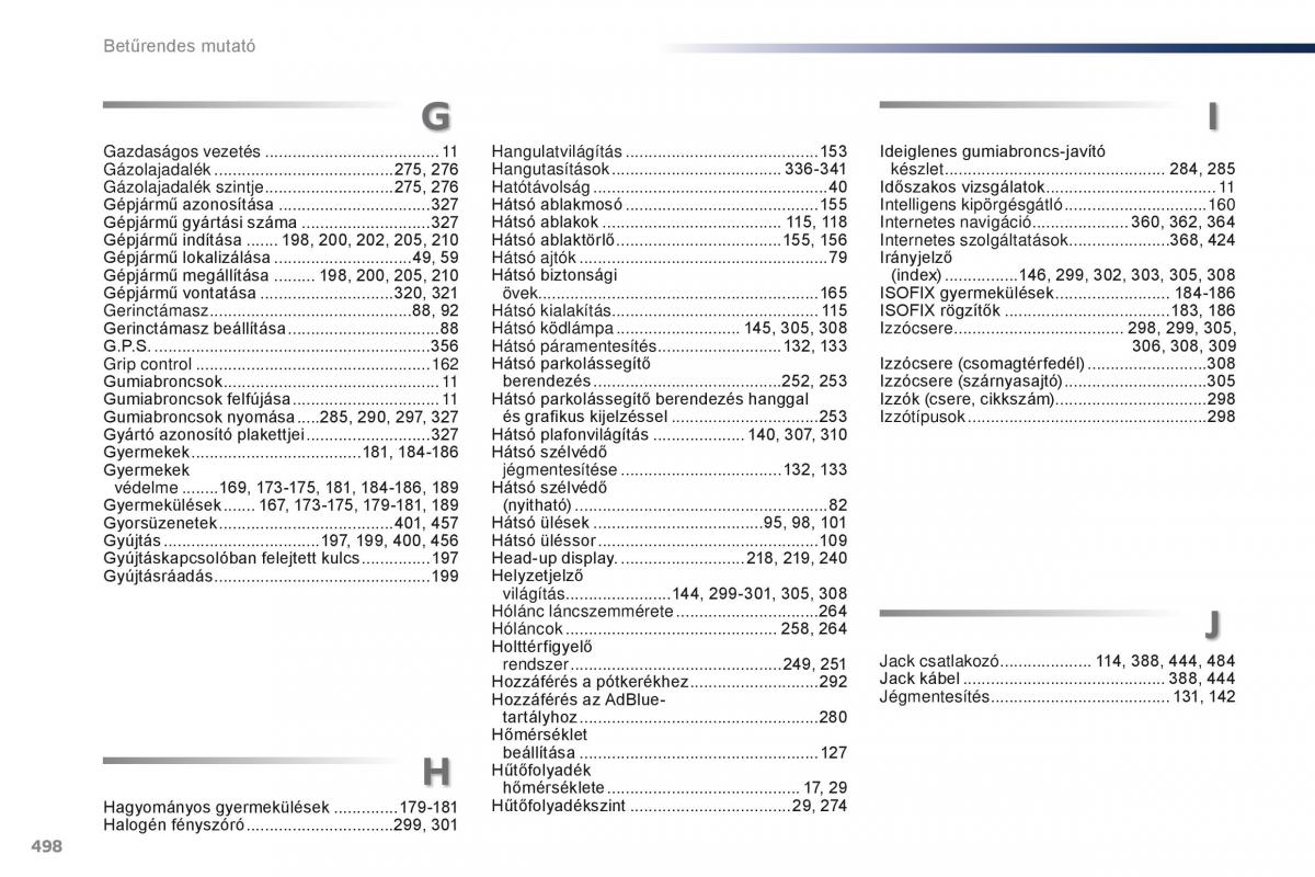 Peugeot Traveller Kezelesi utmutato / page 500