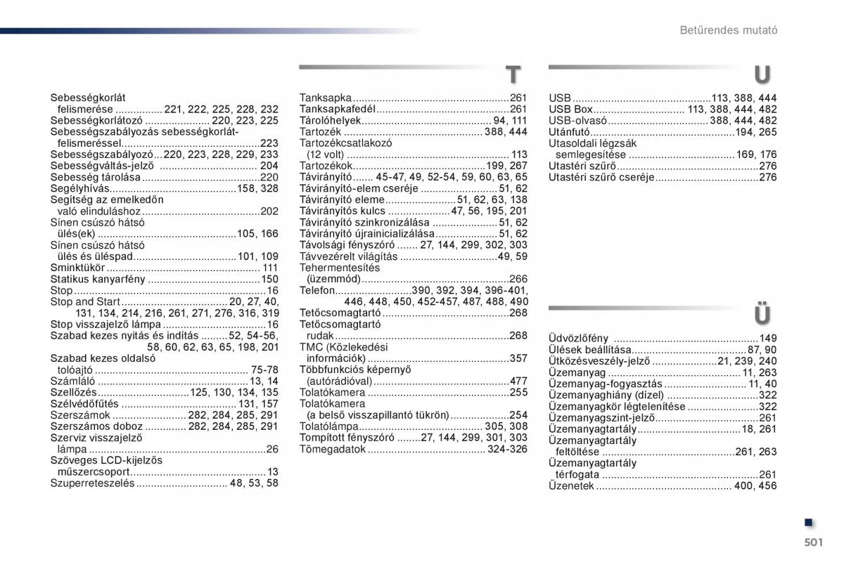 Peugeot Traveller Kezelesi utmutato / page 503