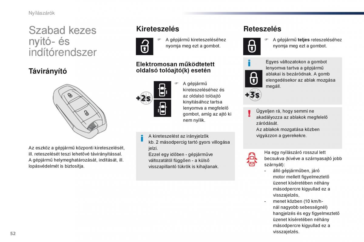 Peugeot Traveller Kezelesi utmutato / page 54