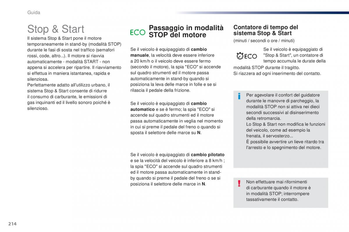 Peugeot Traveller manuale del proprietario / page 216