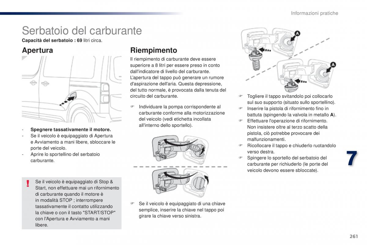 Peugeot Traveller manuale del proprietario / page 263