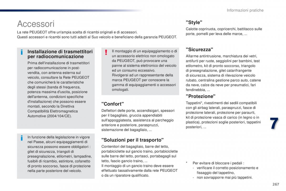 Peugeot Traveller manuale del proprietario / page 269