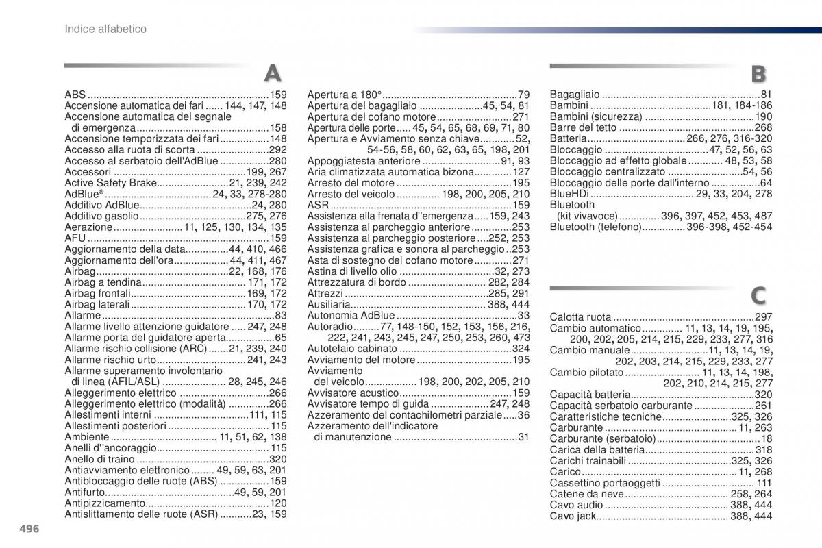 Peugeot Traveller manuale del proprietario / page 498