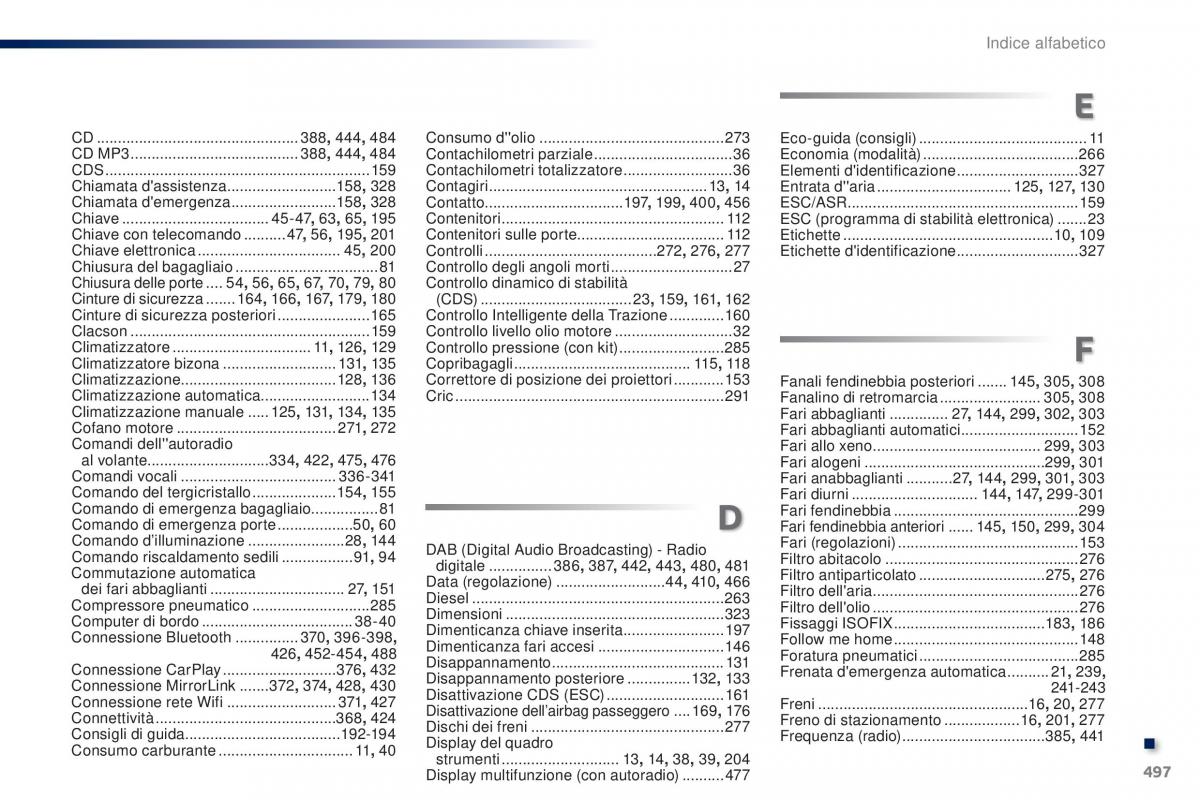 Peugeot Traveller manuale del proprietario / page 499