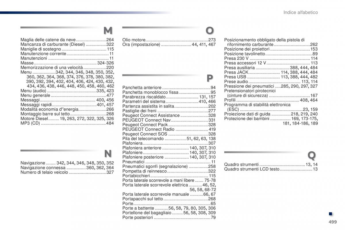 Peugeot Traveller manuale del proprietario / page 501