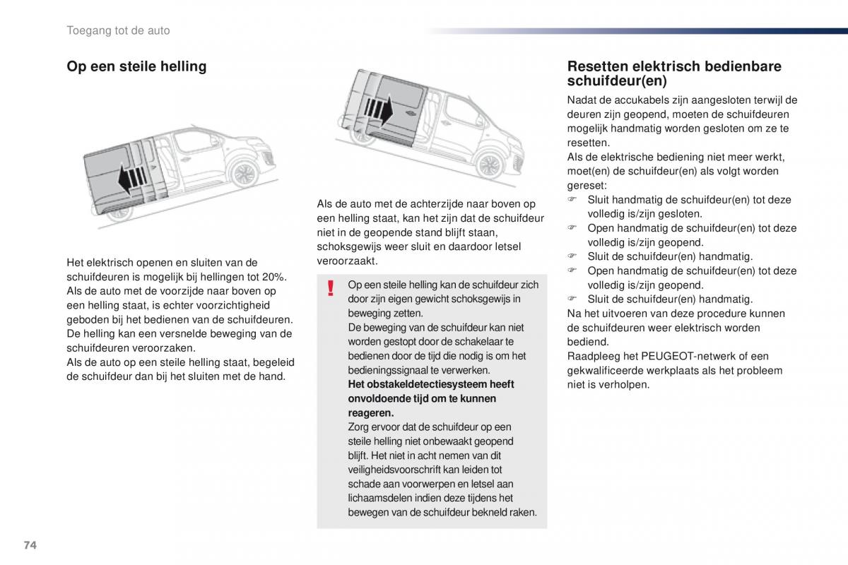 Peugeot Traveller handleiding / page 76