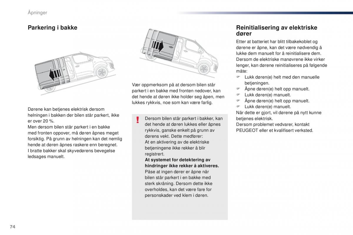 Peugeot Traveller bruksanvisningen / page 76