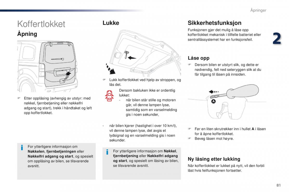 Peugeot Traveller bruksanvisningen / page 83