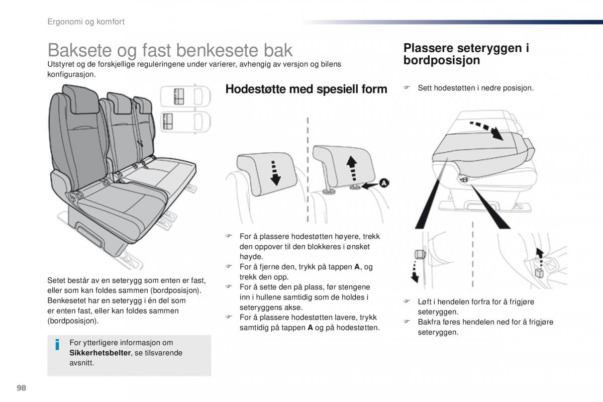 Peugeot Traveller bruksanvisningen / page 100