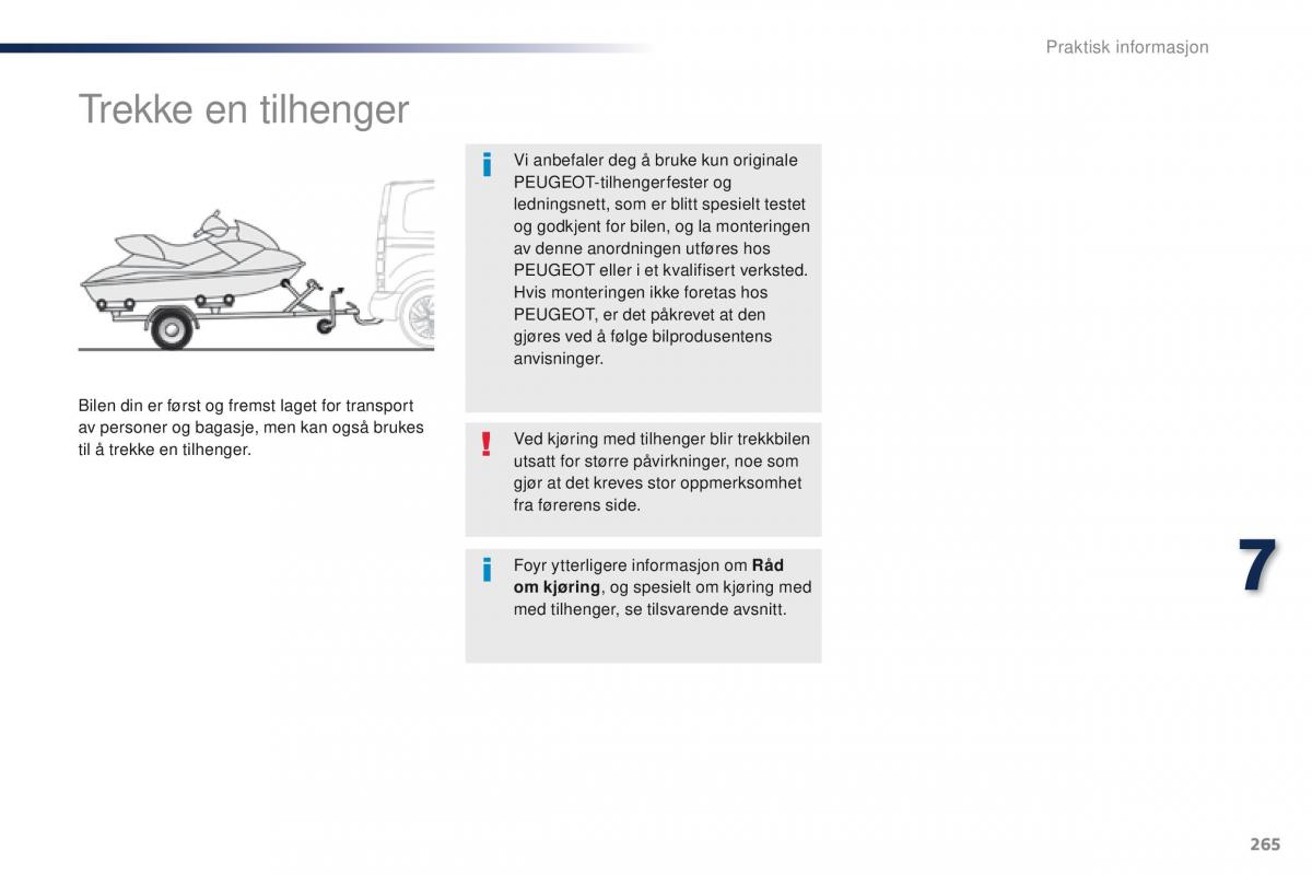 Peugeot Traveller bruksanvisningen / page 267