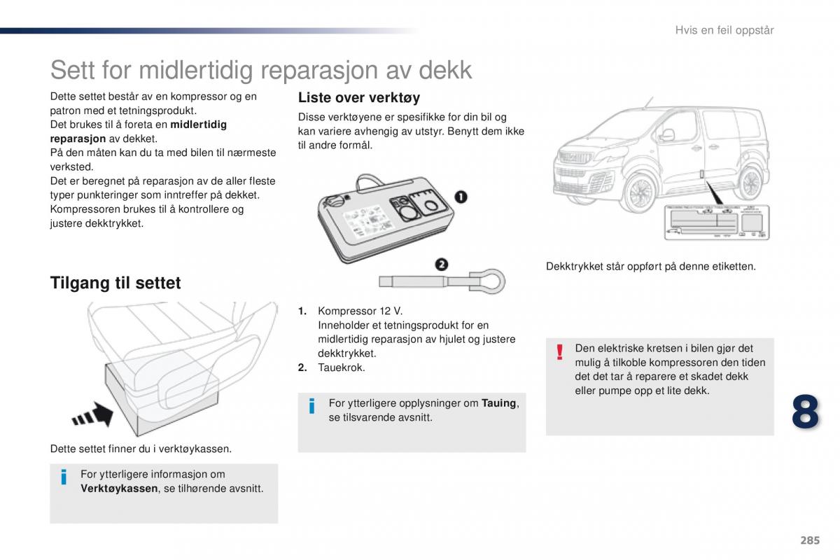 Peugeot Traveller bruksanvisningen / page 287