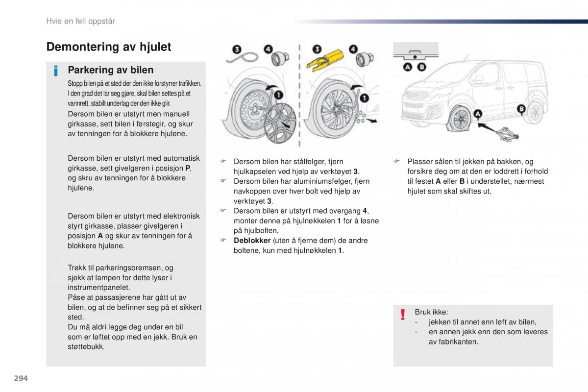 Peugeot Traveller bruksanvisningen / page 296