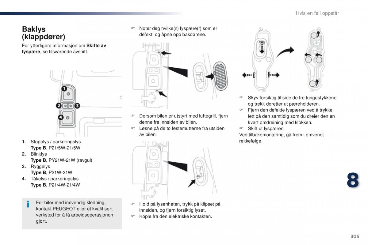 Peugeot Traveller bruksanvisningen / page 307