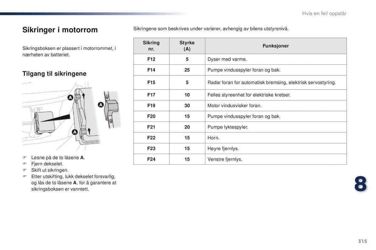 Peugeot Traveller bruksanvisningen / page 317