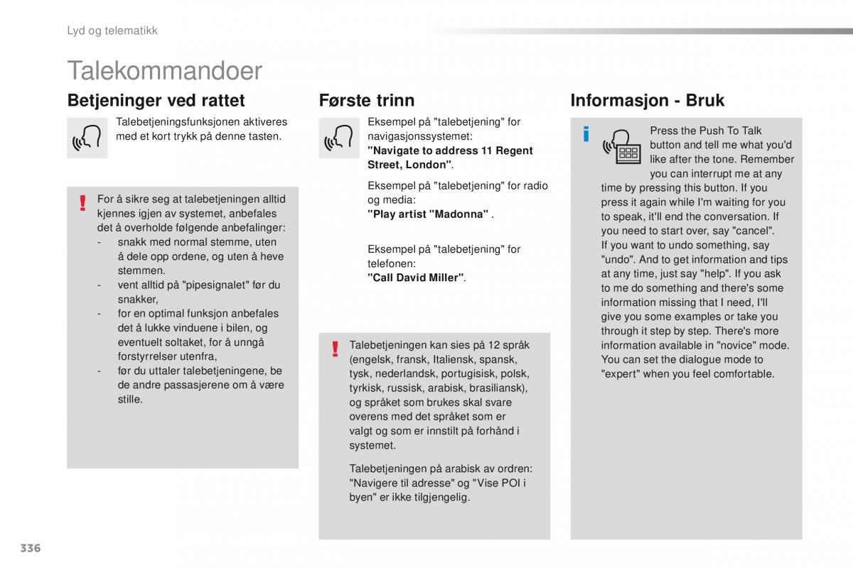 Peugeot Traveller bruksanvisningen / page 338