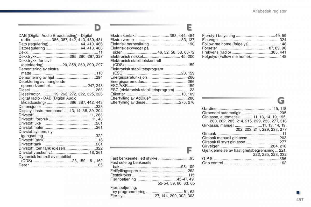 Peugeot Traveller bruksanvisningen / page 499