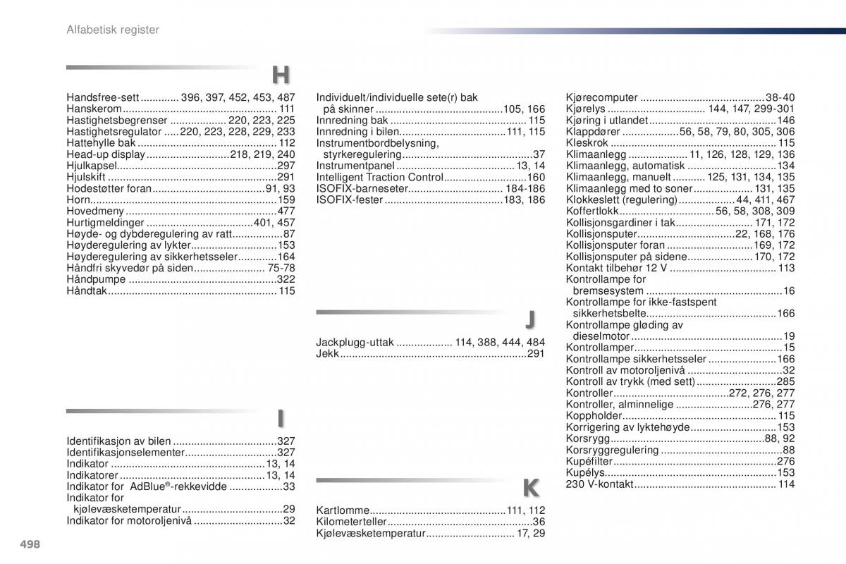 Peugeot Traveller bruksanvisningen / page 500