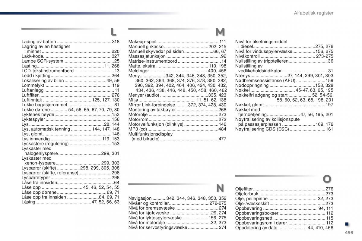 Peugeot Traveller bruksanvisningen / page 501