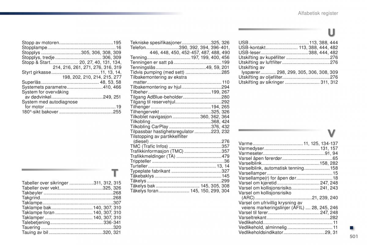 Peugeot Traveller bruksanvisningen / page 503