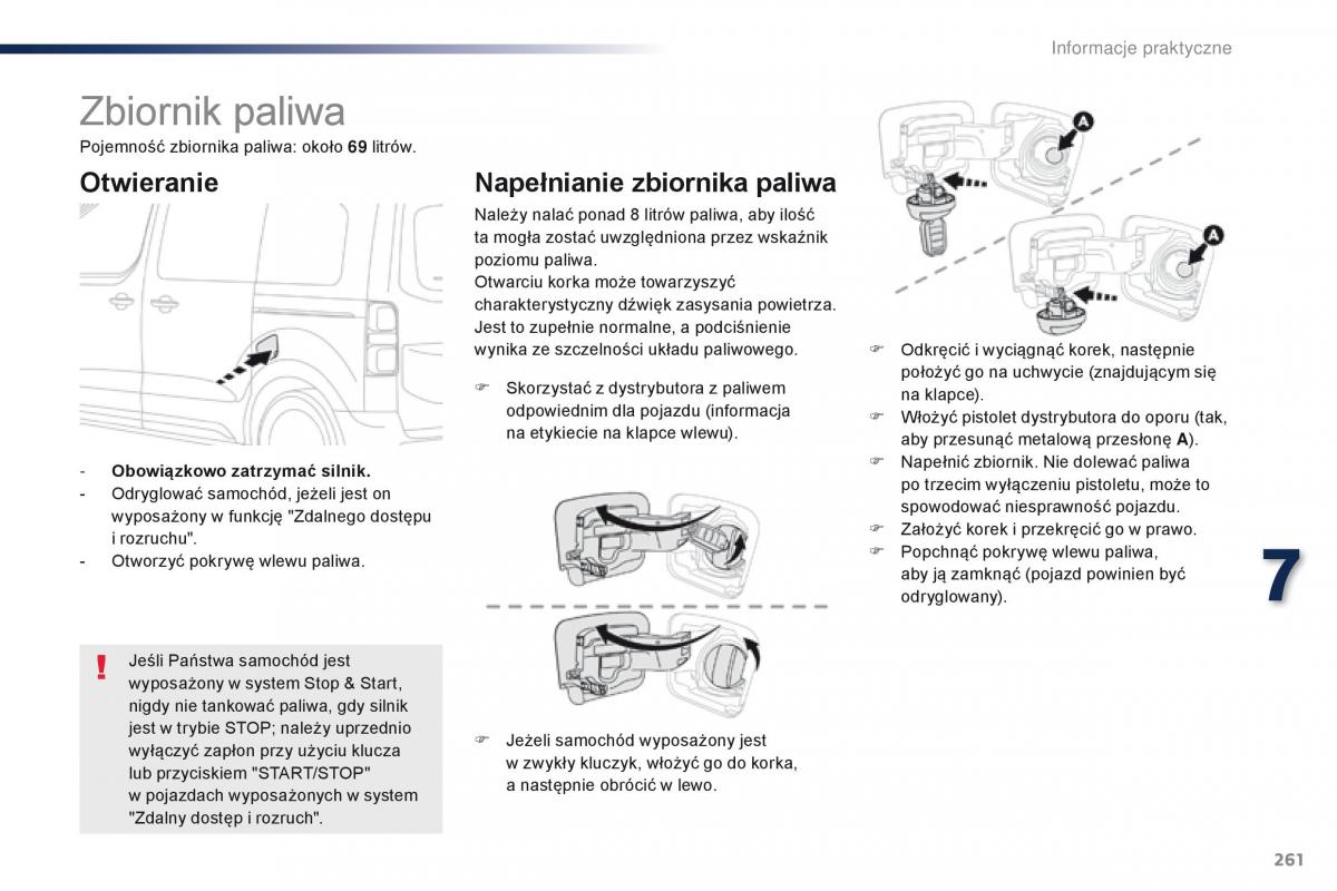 Peugeot Traveller instrukcja obslugi / page 263