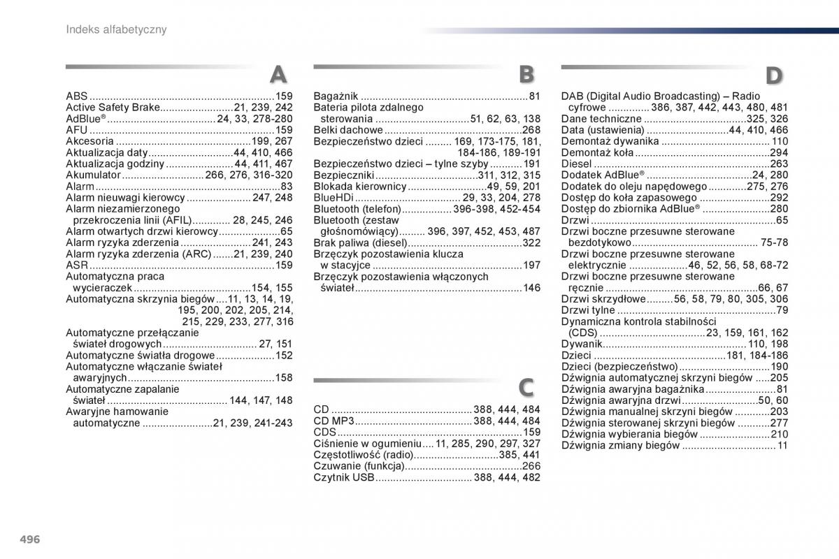 Peugeot Traveller instrukcja obslugi / page 498