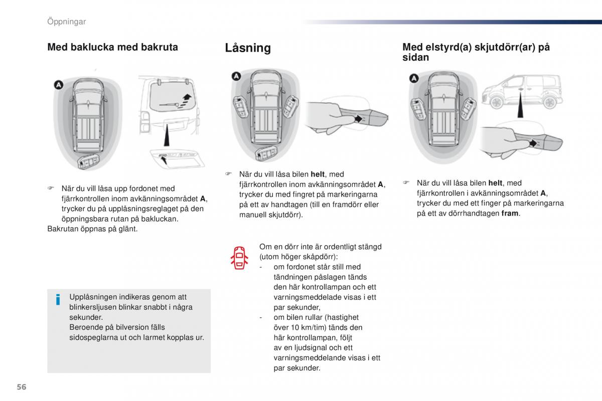 Peugeot Traveller instruktionsbok / page 58