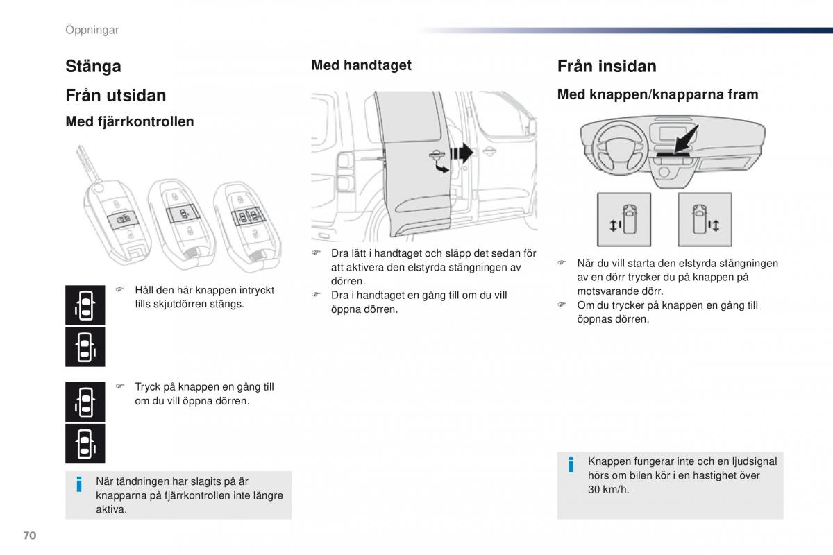 Peugeot Traveller instruktionsbok / page 72