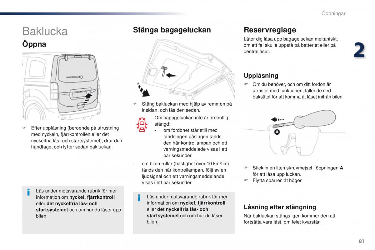 Peugeot Traveller instruktionsbok / page 83