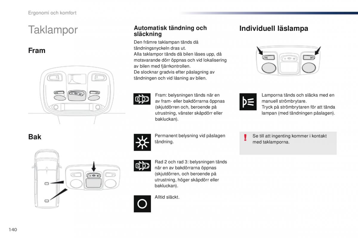 Peugeot Traveller instruktionsbok / page 142