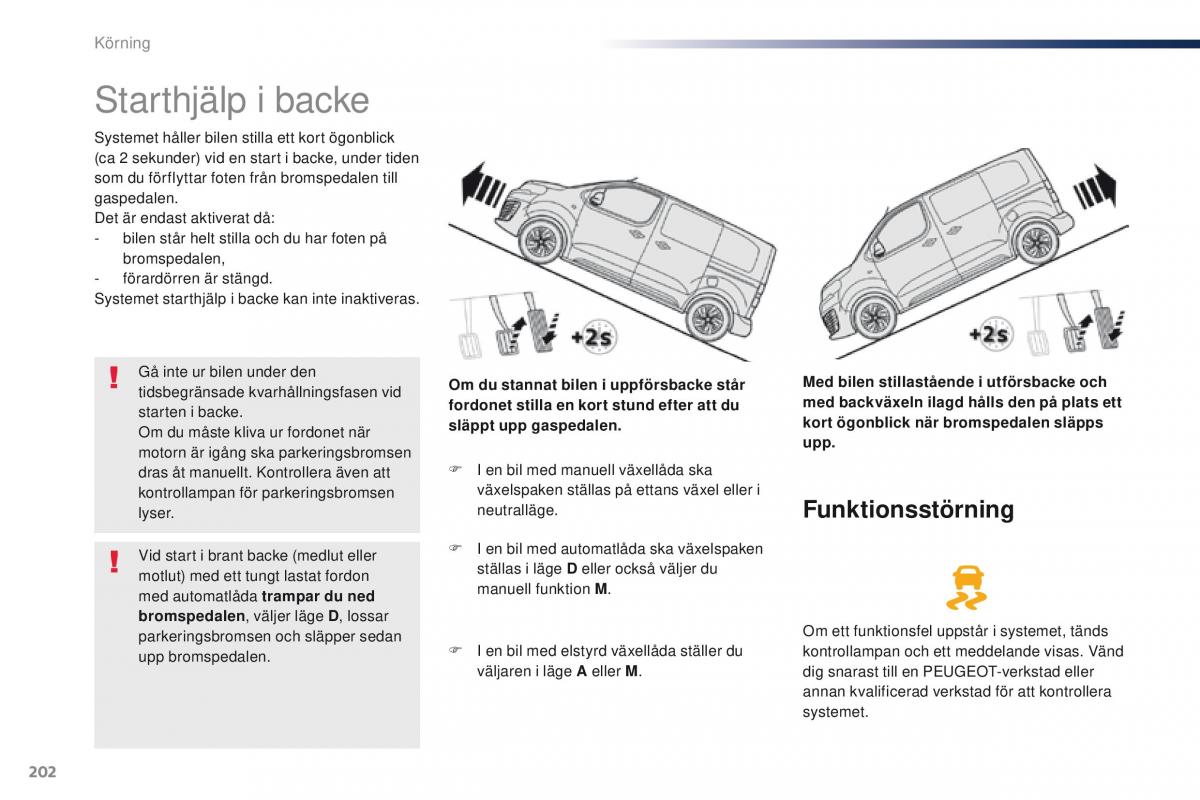 Peugeot Traveller instruktionsbok / page 204