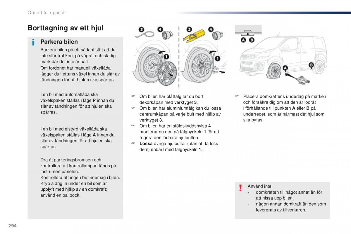 Peugeot Traveller instruktionsbok / page 296