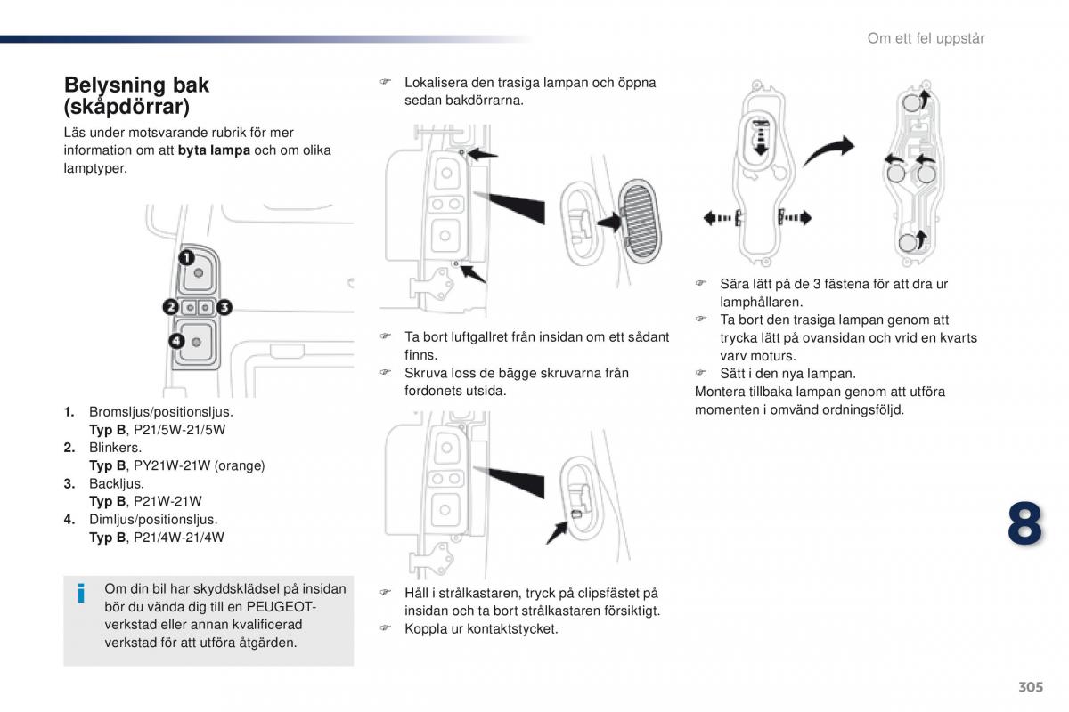 Peugeot Traveller instruktionsbok / page 307