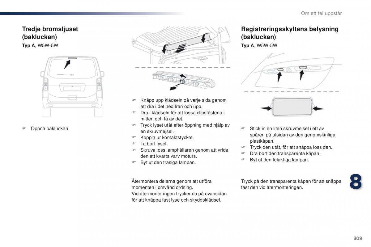 Peugeot Traveller instruktionsbok / page 311