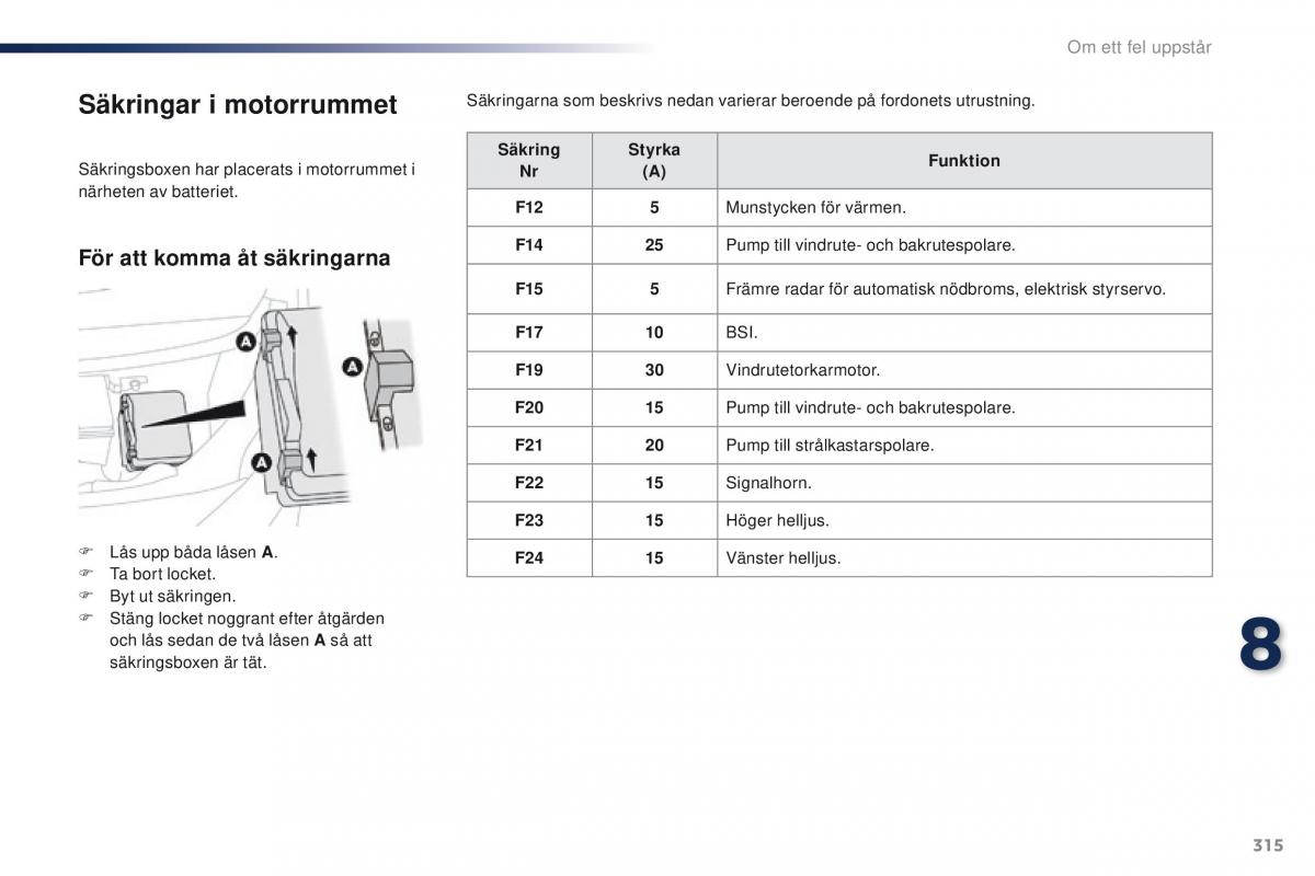 Peugeot Traveller instruktionsbok / page 317